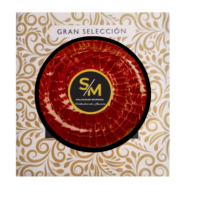 Sliced ​​100% IBERIAN BREED ACORN-FED HAM, hand-cut.