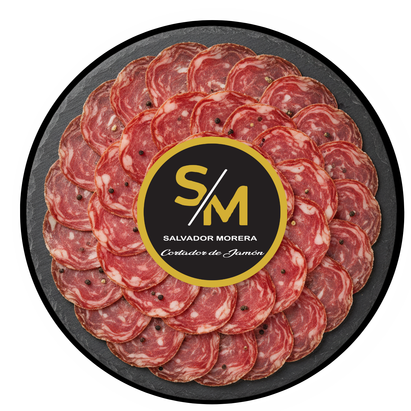 Sliced ​​100% Iberian acorn-fed sausage